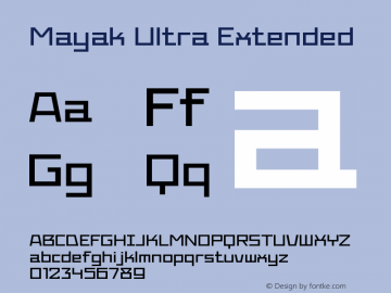 Mayak-UltraExtended Version 1.001 Font Sample