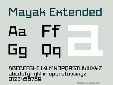 Mayak-Extended Version 1.001 Font Sample
