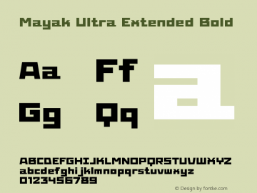 Mayak-UltraExtendedBold Version 1.001 Font Sample