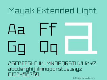 Mayak-ExtendedLight Version 1.001 Font Sample