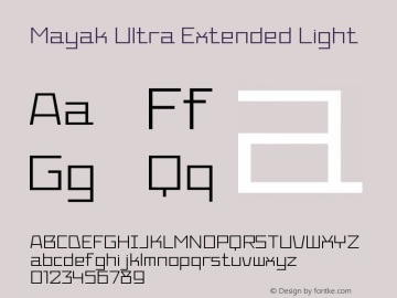 Mayak-UltraExtendedLight Version 1.001 Font Sample