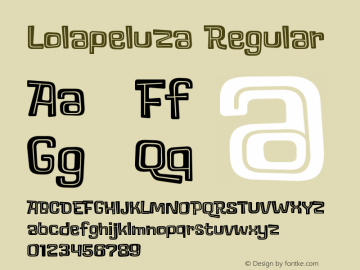 Lolapeluza Version 1.000;PS 001.000;hotconv 1.0.70;makeotf.lib2.5.58329 DEVELOPMENT Font Sample