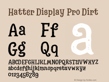Hatter Display Pro Dirt Version 1.000;PS 001.000;hotconv 1.0.88;makeotf.lib2.5.64775 Font Sample