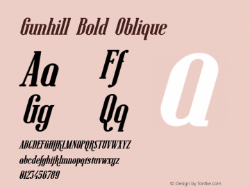 Gunhill-BoldOblique Version 1.004; Fontself Maker 3.0.2 | wf-rip DC20190215 Font Sample