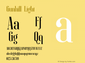 Gunhill-Light Version 1.004; Fontself Maker 3.0.2 | wf-rip DC20190215 Font Sample