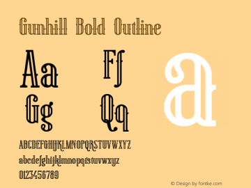 Gunhill-BoldOutline Version 1.004; Fontself Maker 3.0.2 | wf-rip DC20190215 Font Sample