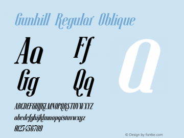 Gunhill-Oblique Version 1.004; Fontself Maker 3.0.2 | wf-rip DC20190215 Font Sample