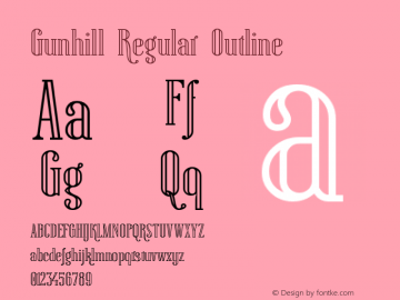 Gunhill-Outline Version 1.004; Fontself Maker 3.0.2 | wf-rip DC20190215 Font Sample