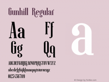 Gunhill-Regular Version 1.004; Fontself Maker 3.0.2 | wf-rip DC20190215图片样张