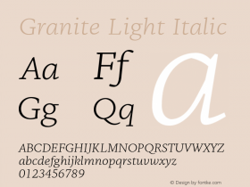 Granite-LightItalic Version 1.000图片样张