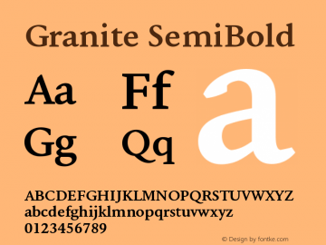 Granite-SemiBold Version 1.000 Font Sample