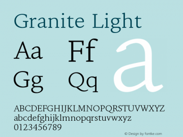 Granite-Light Version 1.000 Font Sample