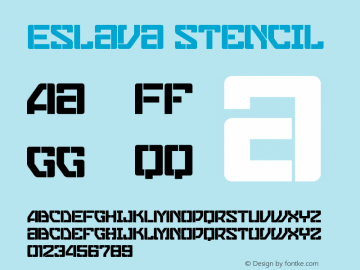 EslavaStencil 001.000;com.myfonts.graviton.eslava.stencil.wfkit2.44NV图片样张