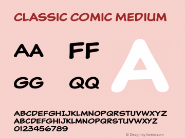 ClassicComic-Medium Version 2.00 Font Sample