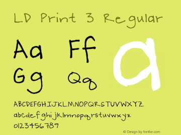 LD Print 3 Regular 1/31/2001 Font Sample