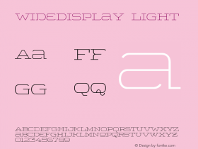 WideDisplay Light Version 001.001 Font Sample