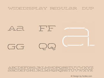 WideDisplay Regular 3DUp Version 001.001 Font Sample