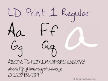 LD Print 1 Regular 1/31/2001 Font Sample