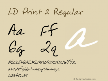 LD Print 2 Regular 1/31/2001 Font Sample