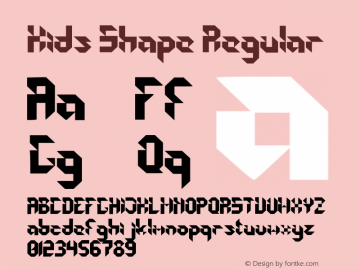 Kids Shape Regular Version 001.000 Font Sample