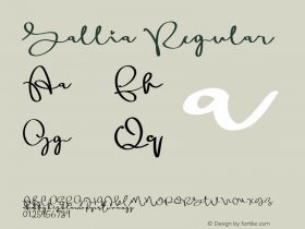 Sallia Version 1.00;February 22, 2020;FontCreator 11.5.0.2430 32-bit Font Sample