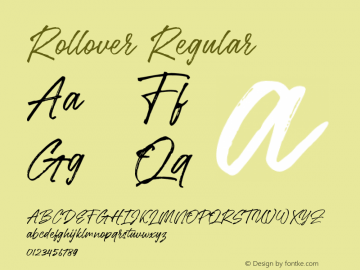 Rollover Version 1.000 Font Sample