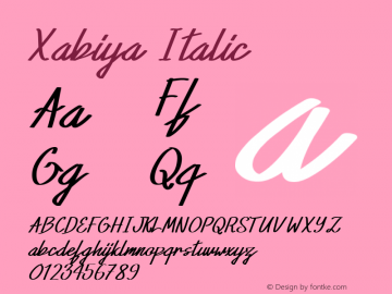 Xabiya Italic Version 1.003;Fontself Maker 3.4.0图片样张