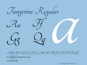 Tangerine Regular Version 1.3 Font Sample