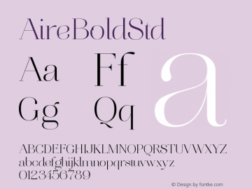 ☞AireBoldStd Version 001.000;com.myfonts.argentina-lian-types.aire.bold-std.wfkit2.3NuX Font Sample