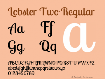 Lobster Two Version 1.006 Font Sample