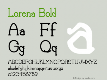 Lorena Bold Version 1.000图片样张