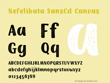 Nefelibata-SansCdCanvas Version 1.000;PS 001.000;hotconv 1.0.88;makeotf.lib2.5.64775 Font Sample