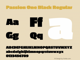 Passion One Black Version 1.002 Font Sample