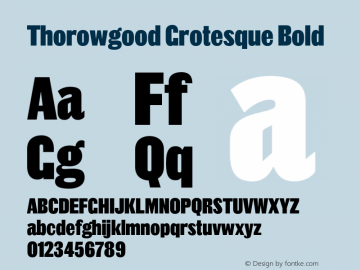 ThorowgoodGrotesque-Bold Version 1.001;hotconv 1.0.109;makeotfexe 2.5.65596 Font Sample