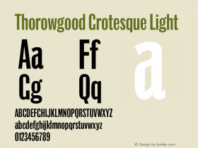 ThorowgoodGrotesque-Light Version 1.001;hotconv 1.0.109;makeotfexe 2.5.65596 Font Sample