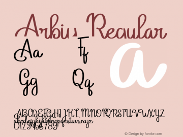 Arbiy Version 1.012;Fontself Maker 3.4.0 Font Sample