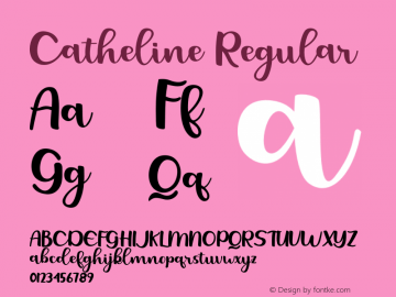 Catheline Version 1.00;February 20, 2020;FontCreator 11.5.0.2422 64-bit图片样张