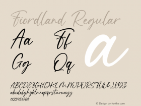 Fiordland Version 1.00;February 23, 2020;FontCreator 11.5.0.2421 64-bit Font Sample