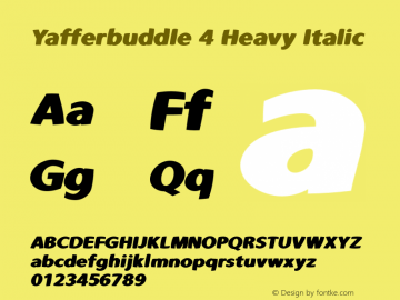 Yafferbuddle_Heavy-Italic Version 1.000 2019 initial release图片样张
