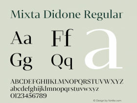 Mixta Didone Regular Version 1.000;hotconv 1.0.109;makeotfexe 2.5.65596图片样张