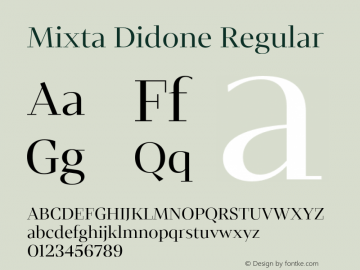 Mixta Didone Regular Version 1.000;hotconv 1.0.109;makeotfexe 2.5.65596 Font Sample