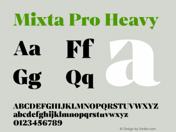 Mixta Pro Heavy Version 1.000;hotconv 1.0.109;makeotfexe 2.5.65596图片样张