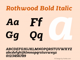 Rothwood Bold Italic Version 1.000;hotconv 1.0.109;makeotfexe 2.5.65596图片样张