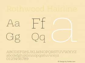 Rothwood Hairline Version 1.000;hotconv 1.0.109;makeotfexe 2.5.65596图片样张