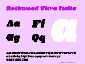 Rothwood Ultra Italic Version 1.000;hotconv 1.0.109;makeotfexe 2.5.65596图片样张