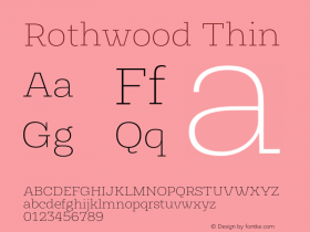 Rothwood Thin Version 1.000;hotconv 1.0.109;makeotfexe 2.5.65596图片样张