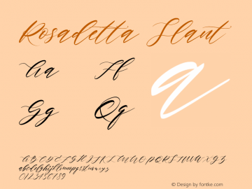 Rosadetta Slant Version 1.00;February 18, 2020;FontCreator 11.5.0.2427 32-bit Font Sample