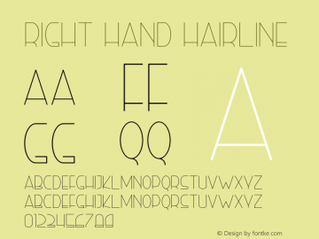 Right Hand Hairline Version 1.002;Fontself Maker 3.4.0图片样张