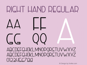 Right Hand Version 1.003;Fontself Maker 3.4.0 Font Sample