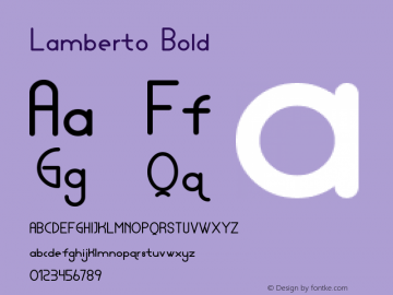 Lamberto Bold Version 1.002;Fontself Maker 3.4.0 Font Sample